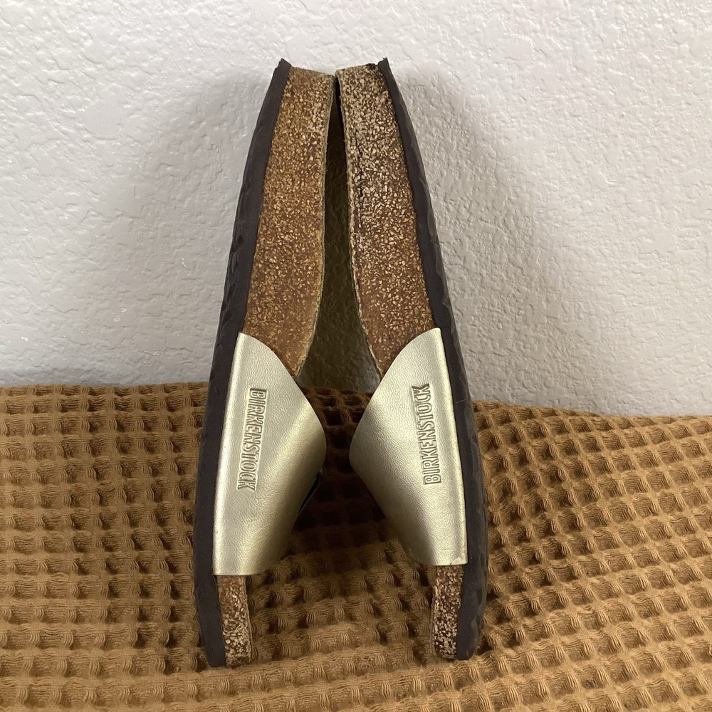 Birkenstock Madrid Gold Metallic Leather Womens Size 39 US 8 Sandals - Picture 7 of 9
